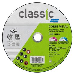 Disco de corte norton classic ar302 180 x 3,0 x 22,2mm