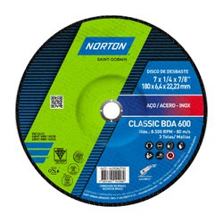 Disco para desbaste norton classic 180 x 22mm inox - bda600