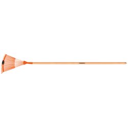Vassoura para grama com cabo tramontina 22 dentes palheta de aco regulavel