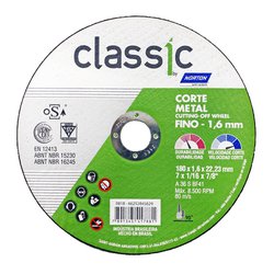 Disco de corte norton classic para inox 180 x 1,6 x 22,23mm