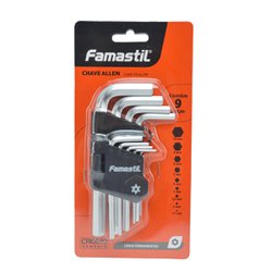 Chave allen famastil kit com 9 pecas 1,5 a 10mm