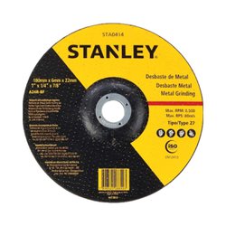 Disco para desbaste stanley 180 x 22mm metal - sta0414