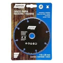 Disco para madeira norton 110x1,0x20mm