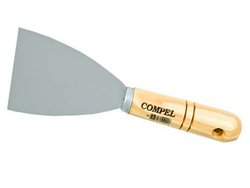 Espatula cabo madeira compel 06cm aco polido