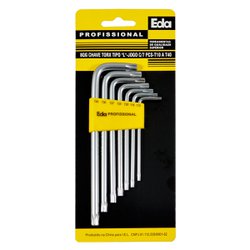Chave torx em l eda kit com 7 pecas t10 a t40 longas