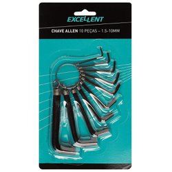 Chave allen eda kit com 10 pecas 1,5 a 10mm