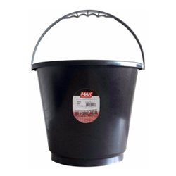 Balde plastico para obra max 12l preto