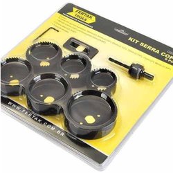 Serra copo aco carbono fertak kit com 9 pecas 50 a 86mm
