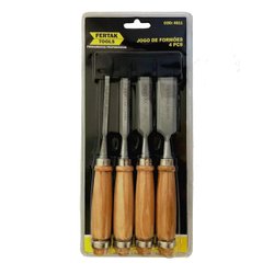 Formao de aco carbono fertak kit com 4 pecas - cabo madeira