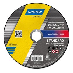 Disco de corte norton standard para inox 115 x 1,0 x 22,2mm