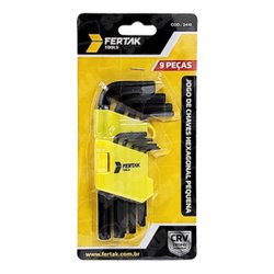Chave allen fertak kit com 9 pecas t1,5 a t10 - 2410