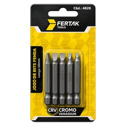 Bits para furadeira fertak 5 pecas fenda - 4826