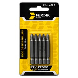 Bits para furadeira fertak 5 pecas phillips - 4827