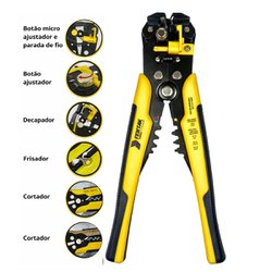 Alicate crimpador desencapador cortador fertak automatico - 1033