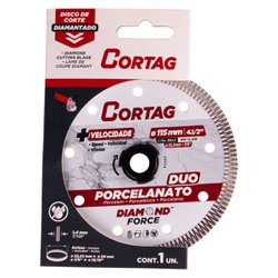 Disco diamantado cortag porcelanato 45º e 90º