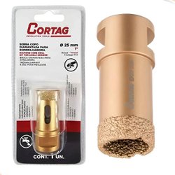 Serra copo diamantada para esmerilhadeira cortag 25mm