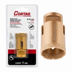Serra copo diamantada para esmerilhadeira cortag 32mm