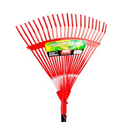 Vassoura para grama com cabo max 22 dentes palheta de aco regulavel