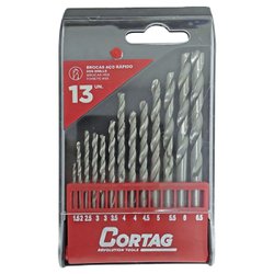 Broca aco rapido cortag kit com 13 peças - 2309