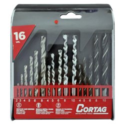 Brocas diversas cortag kit com 16 pecas - 2310