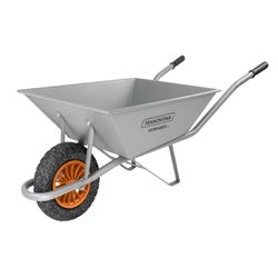 Carrinho de mao tramontina 65l cinza com pneu macico