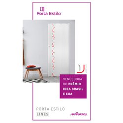 Porta sanfonada araforros estilo branca e vermelha 70cm