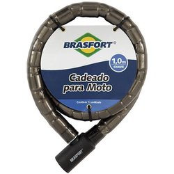 Cadeado para bicicleta e moto brasfort 22mm x 100cm com chave