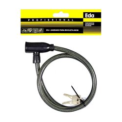 Cadeado para bicicleta e moto eda 08mm x 80cm com chave