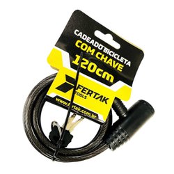 Cadeado para bicicleta e moto fertak 06mm x 120cm com chave - 1701