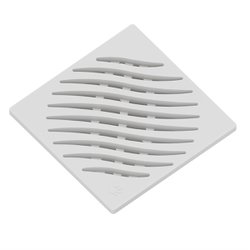 Grelha de pvc tigre branca quadrada 100mm