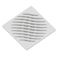 Grelha de pvc tigre branca quadrada 150mm