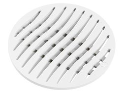 Grelha de pvc tigre branca redonda 100mm