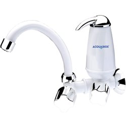 Torneira com filtro parede movel acquabios abs branca com cromado e05