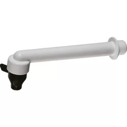 Torneira de parede fixa reboucas plastico branca com alavanca 18cm
