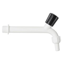 Torneira tanque reboucas plastico branca com bico 15cm 1/2