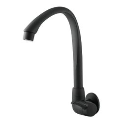 Torneira de parede linea movel tigre para cozinha alta preta 606