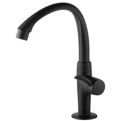 Torneira de bancada linea movel tigre para cozinha alta preta fosca 609