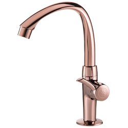 Torneira de bancada linea movel tigre para cozinha alta rose gold 613