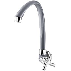 Torneira de parede cross movel tigre para cozinha alta cinza/cromada 614