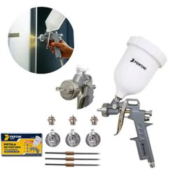 Pistola para pintura fertak kit com 3 bicos 600ml - 6610