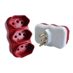 Pino adaptador com 3 saidas fc 10a frontal tripolar branco - 29339