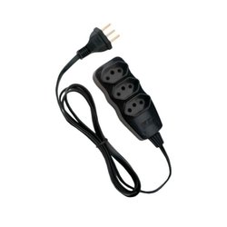 Extensao tripolar pp fc new 05m preta - 25393