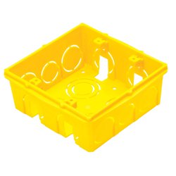Caixa de luz quadrada tramontina amarela 4x4