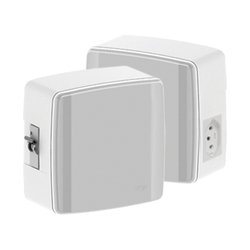 Caixa externa branca ilumi tomada 20a - compacta com disjuntor 25a