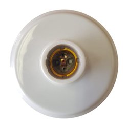 Plafon com soquete foxlux branco porcelana