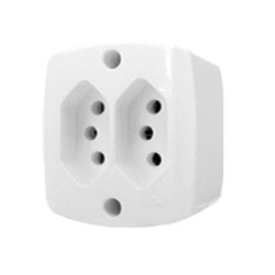 Tomada externa ilumi dupla branca 10a - 16518pct