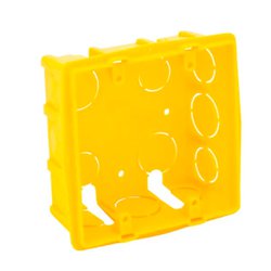 Caixa de luz quadrada roma amarela 4x4
