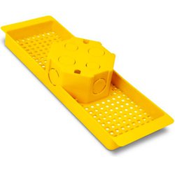 Caixa de luz octogonal lajota roma amarela 4x4 com suporte 25cm