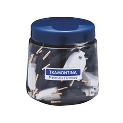Pino tramontina macho em minipote tripolar preto e branco 20a
