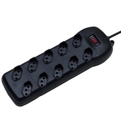 Filtro de linha qualitronix preto 10 tomadas - qfl10